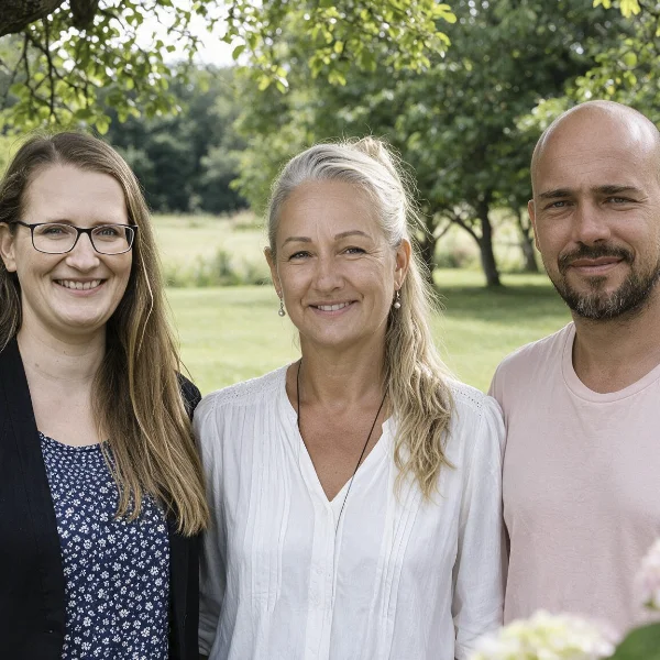 Karina, Annedor und Martin gemeinsam im Grünen